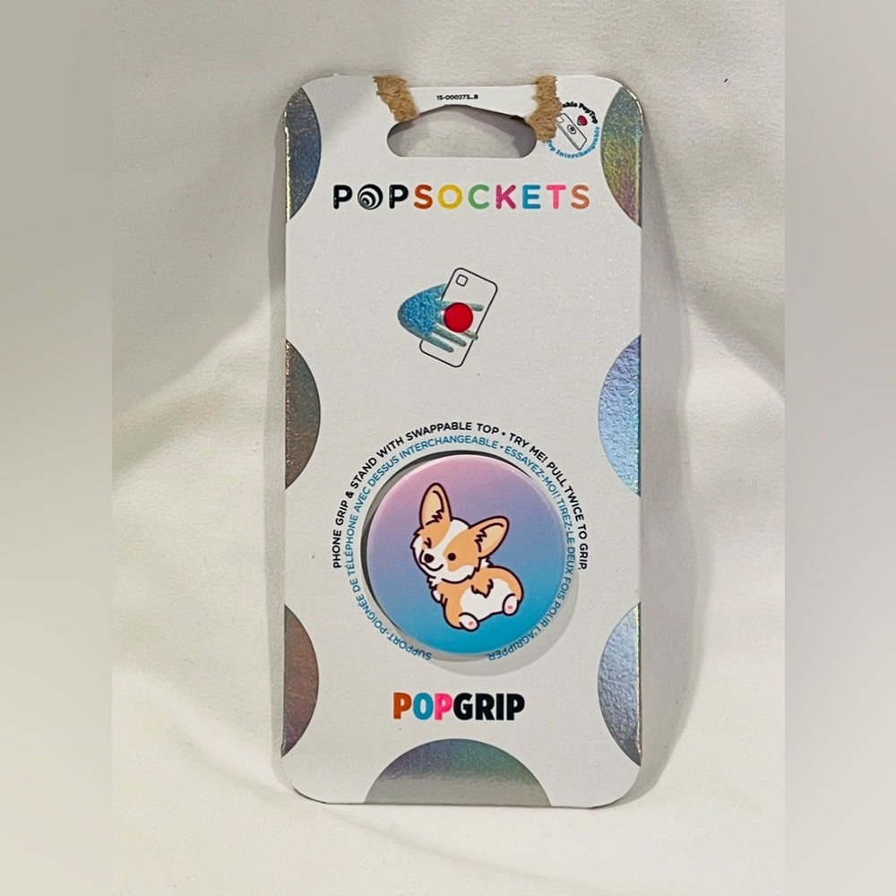 PopSockets Genuine Corgi PopGrip Phone Stand - Blue and purple gradient